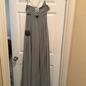 Lulu's Backless sage Maxi Dress